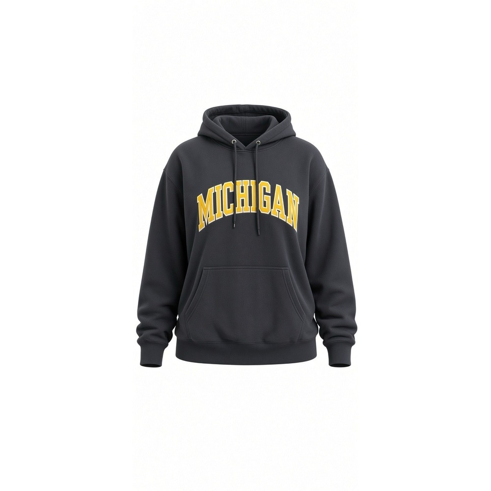 Steve & Barry's Michigan Wolverines Hoodie XXL Navy Blue Embroidered Arch Spello